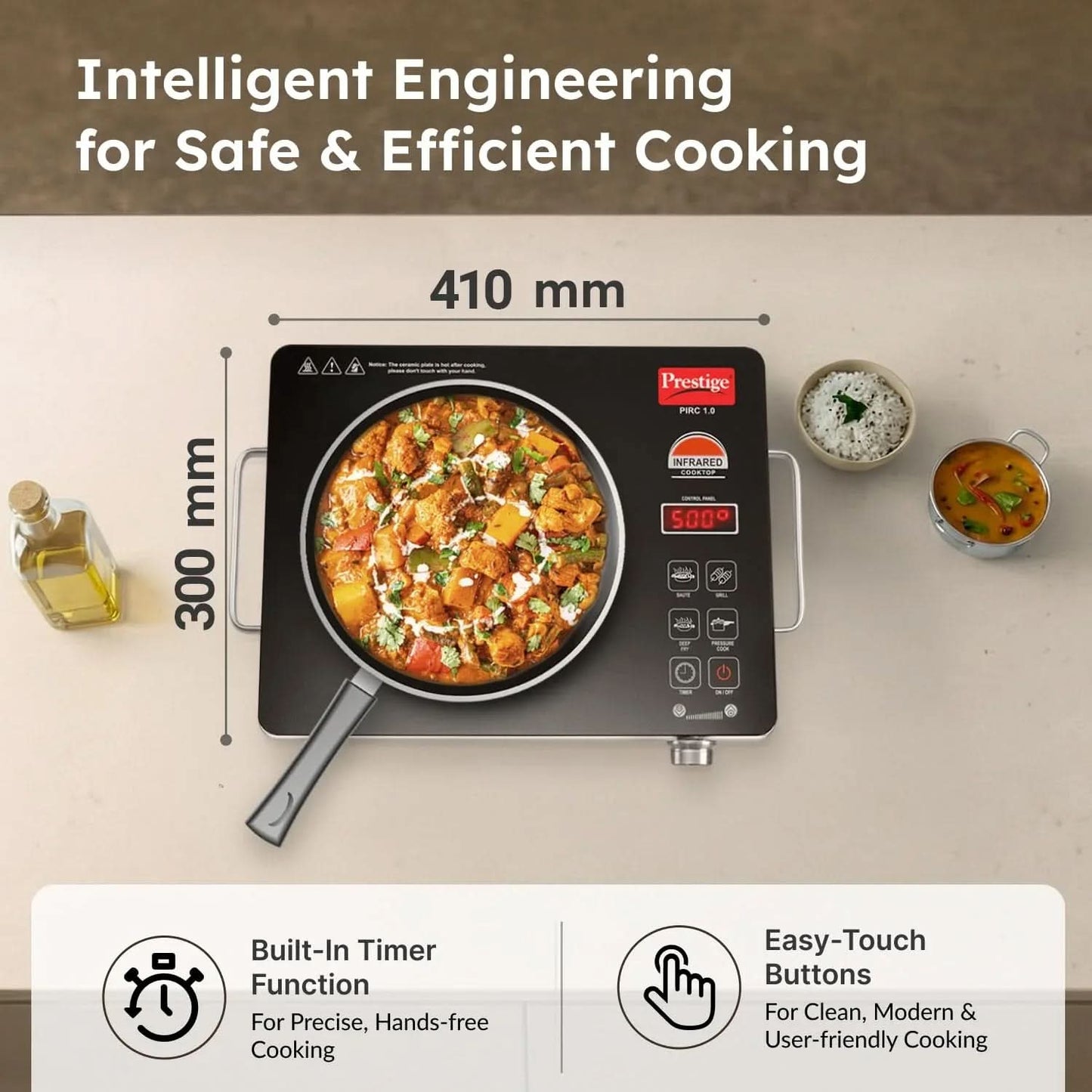 Prestige PIRC 1.0 2200W Infrared Cooktop