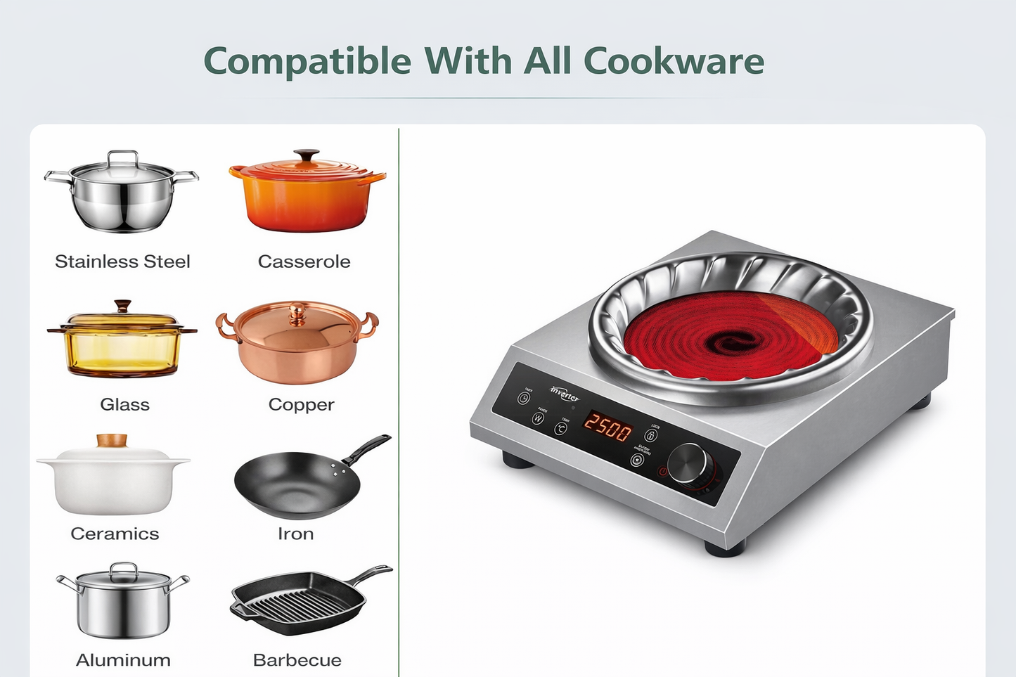 3500W Commercial Infrared Cooktop