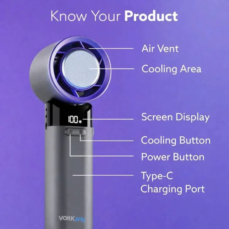Voltkarty ChillPod Pro | Mini Handheld Fan With Ice Cooling Technology