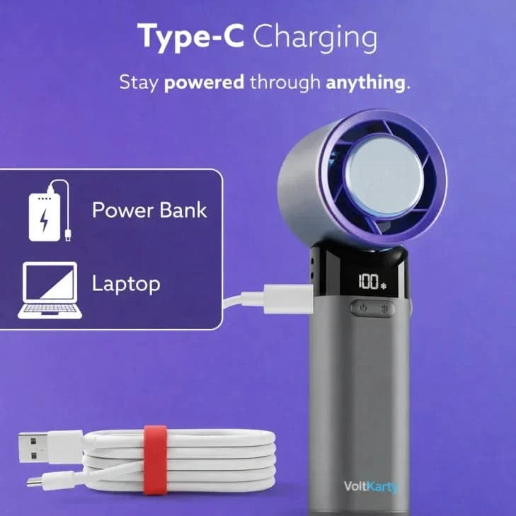 Voltkarty ChillPod Pro | Mini Handheld Fan With Ice Cooling Technology