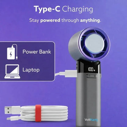 Voltkarty ChillPod Pro | Mini Handheld Fan With Ice Cooling Technology