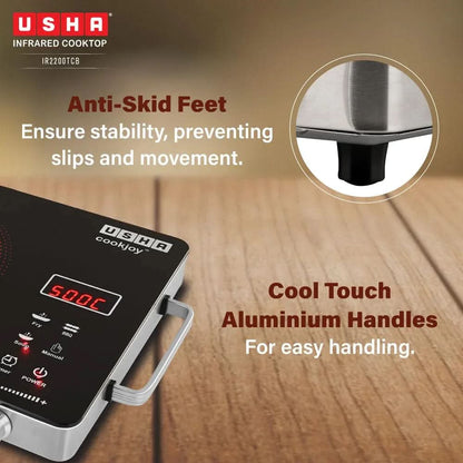 USHA IR2200TCB Infrared Cooktop with Grill 2200W