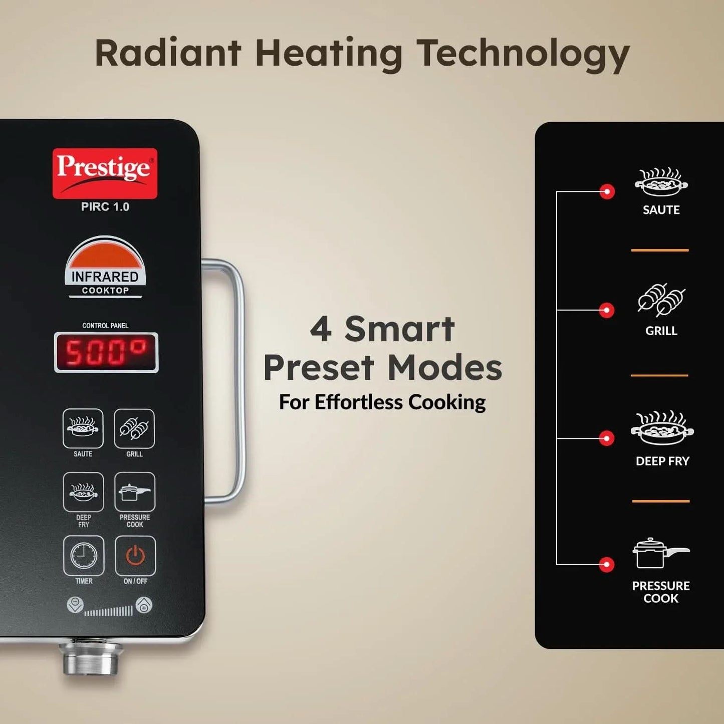 Prestige PIRC 1.0 2200W Infrared Cooktop