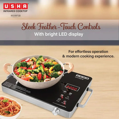 USHA IR2200TCB Infrared Cooktop with Grill 2200W