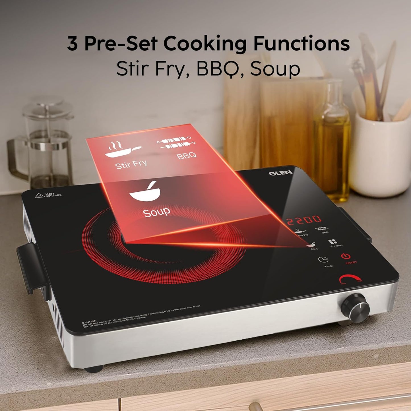 Glen 2200W Infrared Cooktop