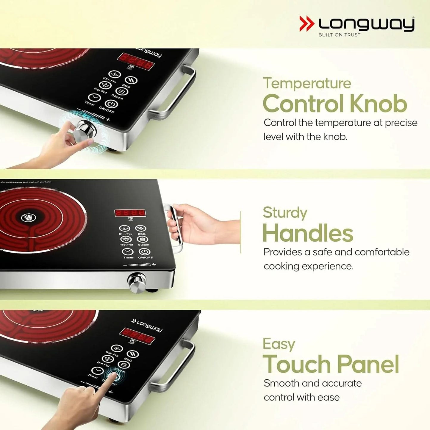 Longway Infralite Pro ICT 2200W Infrared Cooktop